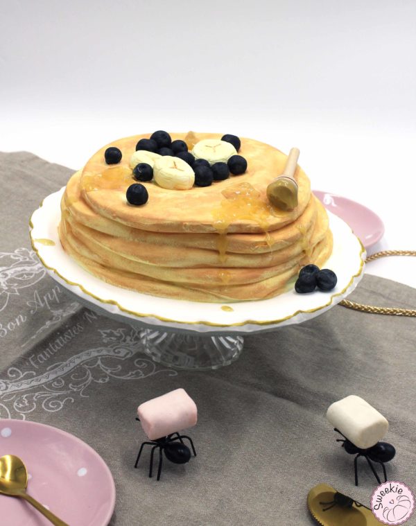 Assiettes de pancakes aux fruits et au miel (sac)